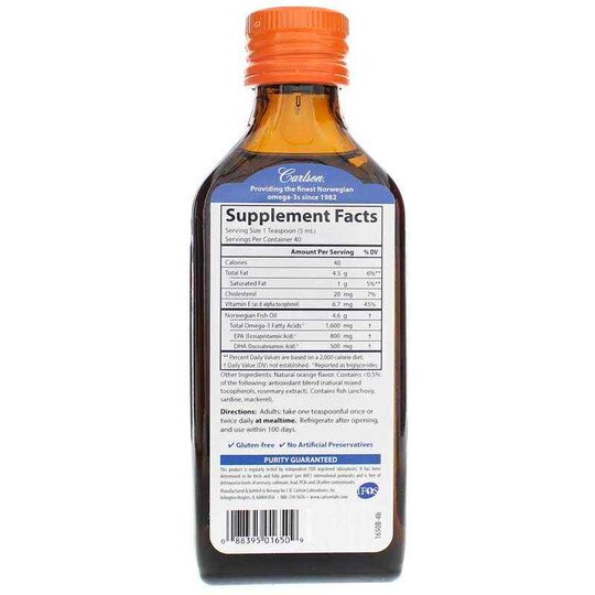 The Very Finest Fish Oil Liquid 1600 Mg Omega-3s, CL